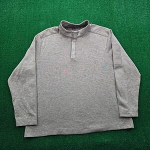 Greg Norman Sweater Mens 2XL Brown Tan Quarter Button Up Pullover Golf Preppy